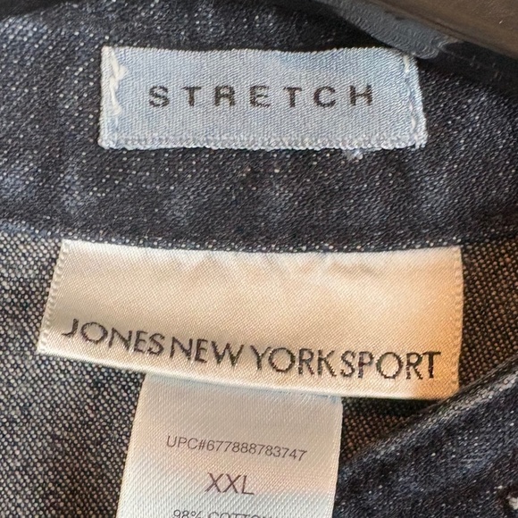 Jones New York Sport Cotton Blend Dark Denim Long Sleeve Jacket; Size XXL - Picture 10 of 12